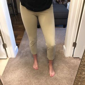 Khaki cropped dress pants